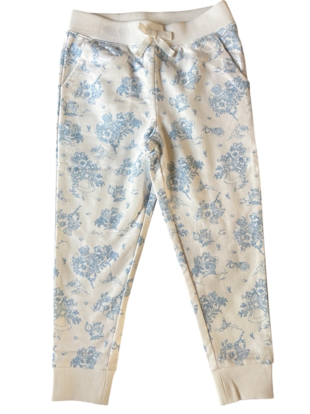 🔴 Disney x Janie and Jack Alice in Wonderland Toile Joggers Size 4 NWT